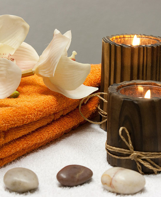 serviettes et bougies Spa